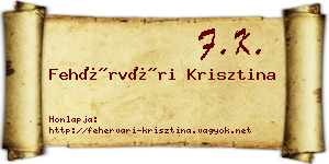Fehérvári Krisztina névjegykártya